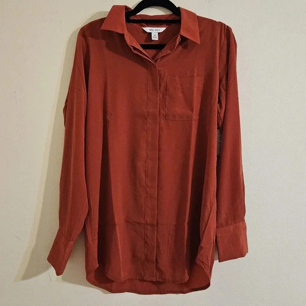 Nine West Satin Blouse NWT